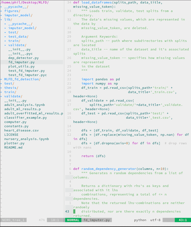 My editor showing python code