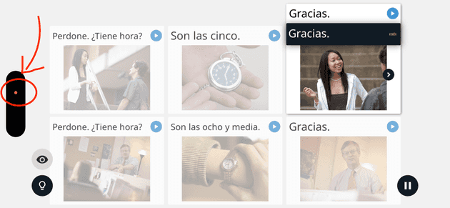 Only if an orange dot appears in the iPhone's status bar will Rosetta Stone recognize speech